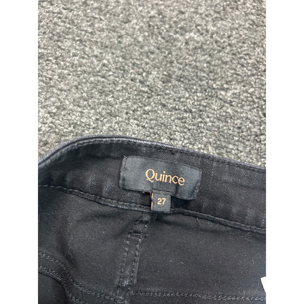 Quince Stretch High Rise Straight Jeans Black Womenss 27x27 High Rise Classic - Picture 6 of 8